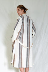 brown cream hudson long bathrobe