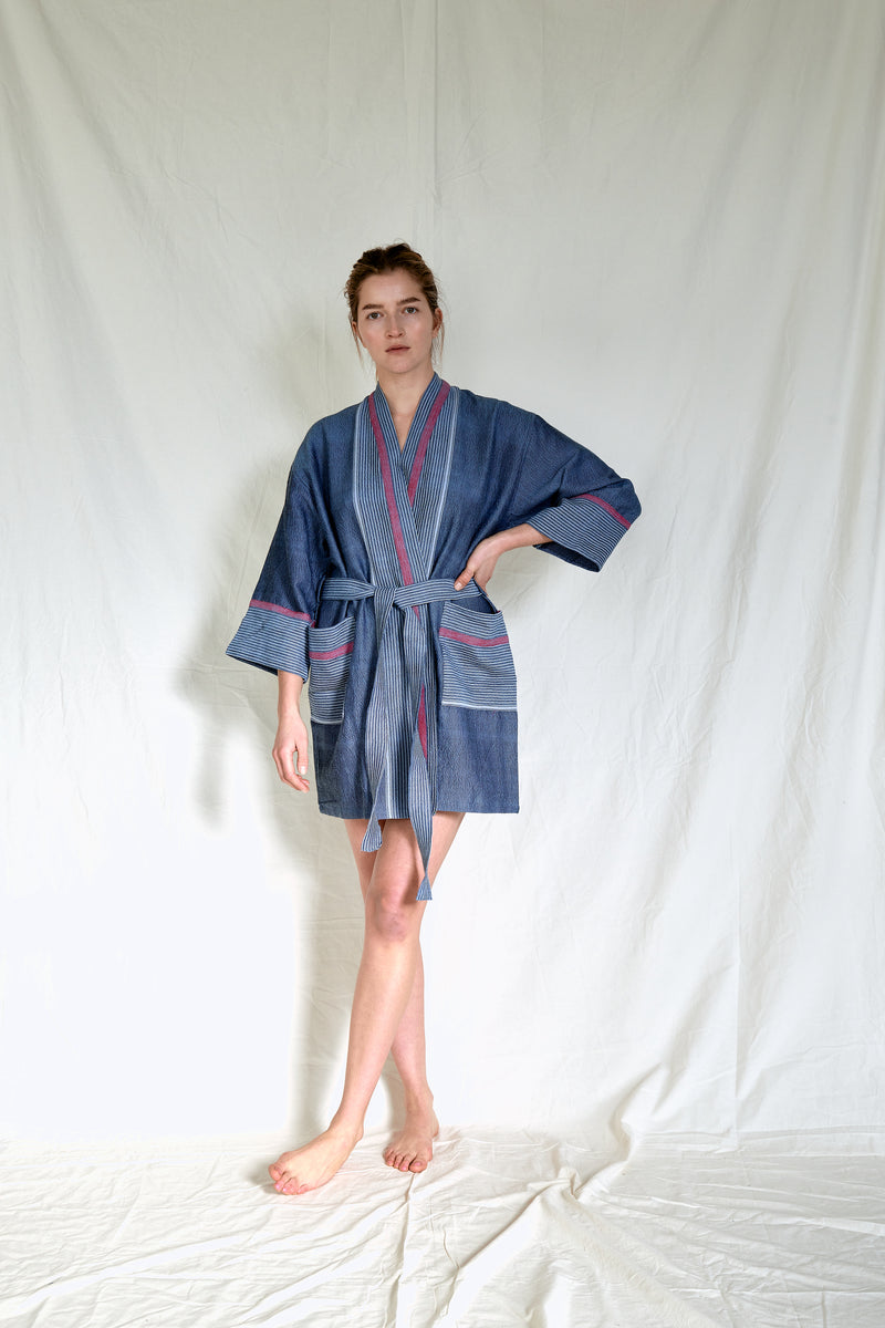indigo tribeca short bathrobe