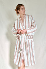 peach hudson long bathrobe