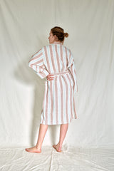 peach hudson long bathrobe