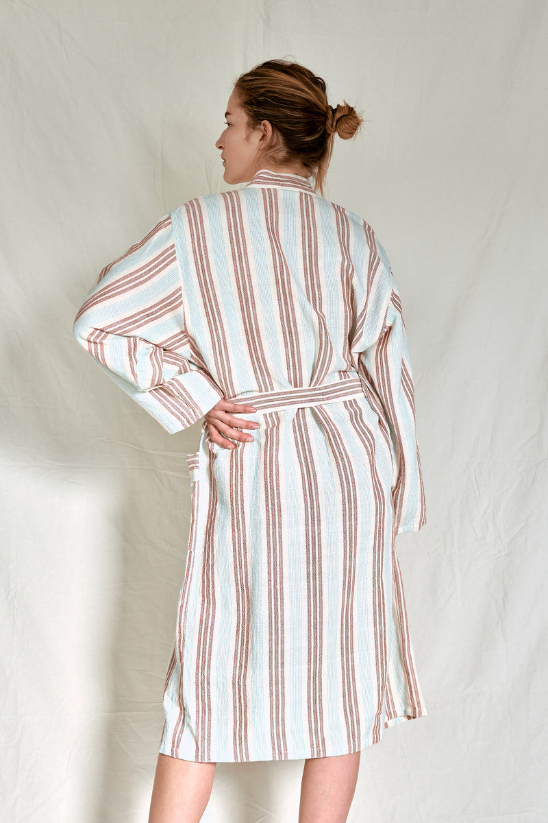 peach hudson long bathrobe