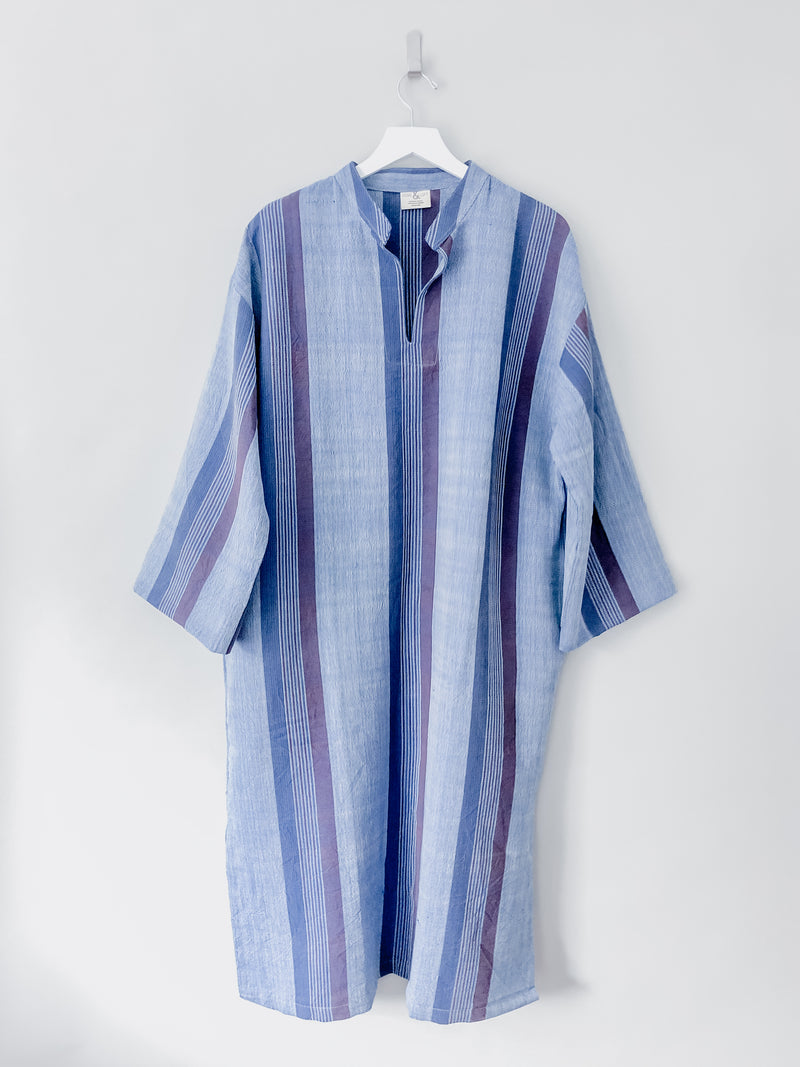 Blue/Navy Hudson Long Sleeve Maxi Kaftan