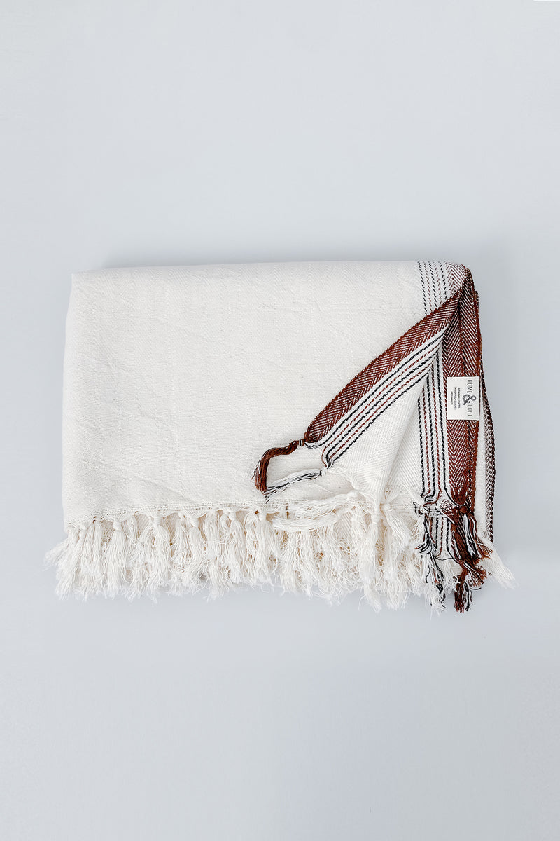 Ivory Brown New York Blanket