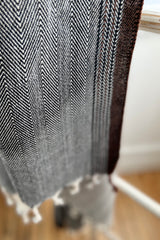 charcoal and brown new york cotton blanket throw from home and loft