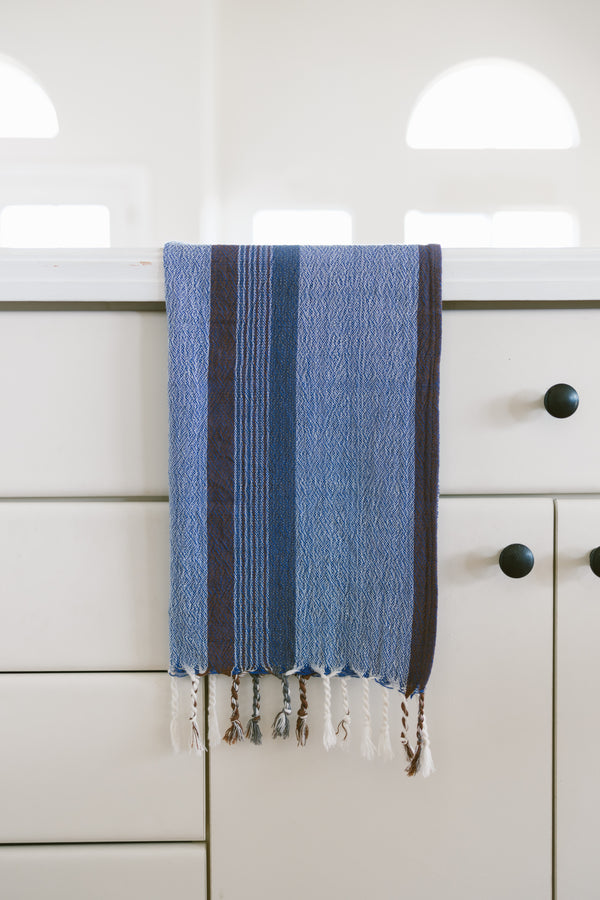 home and loft blue navy nomad hand towel