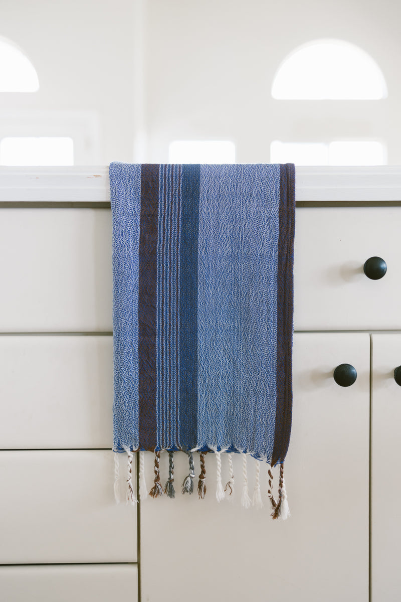 home and loft blue navy nomad hand towel