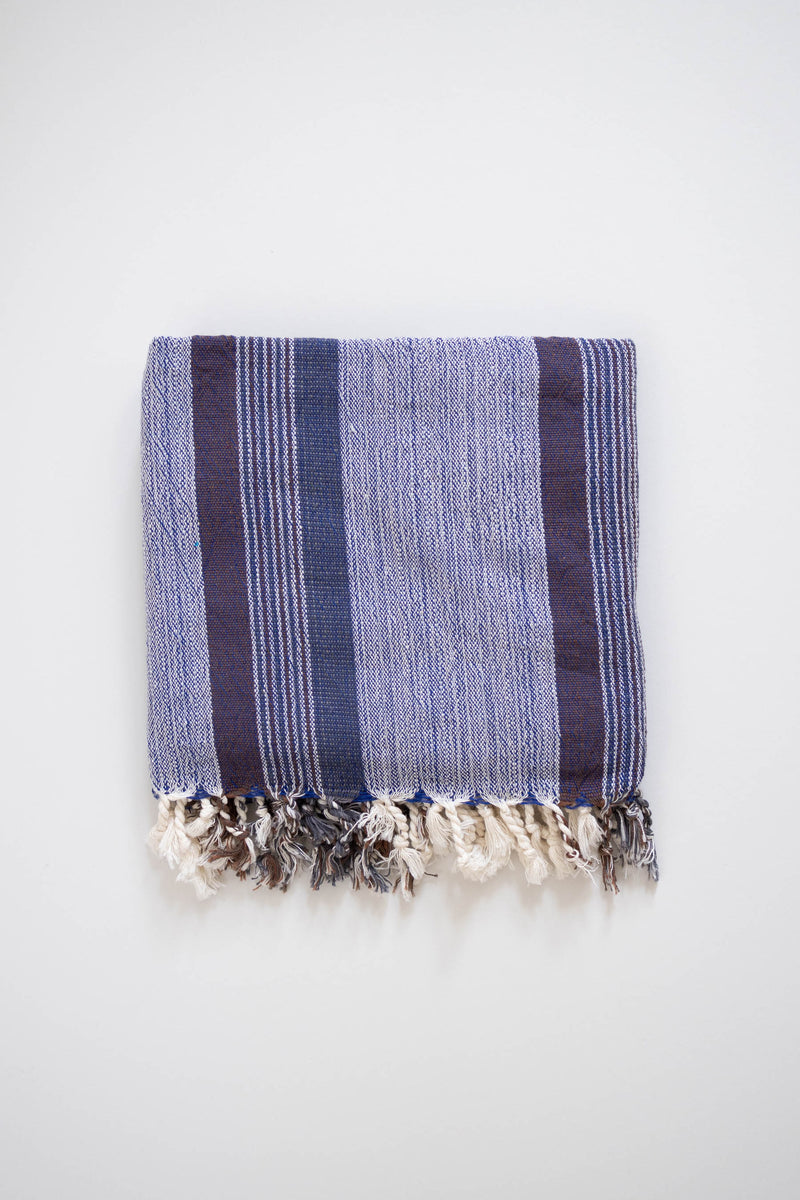 home and loft blue navy nomad 100% turkish cotton towel
