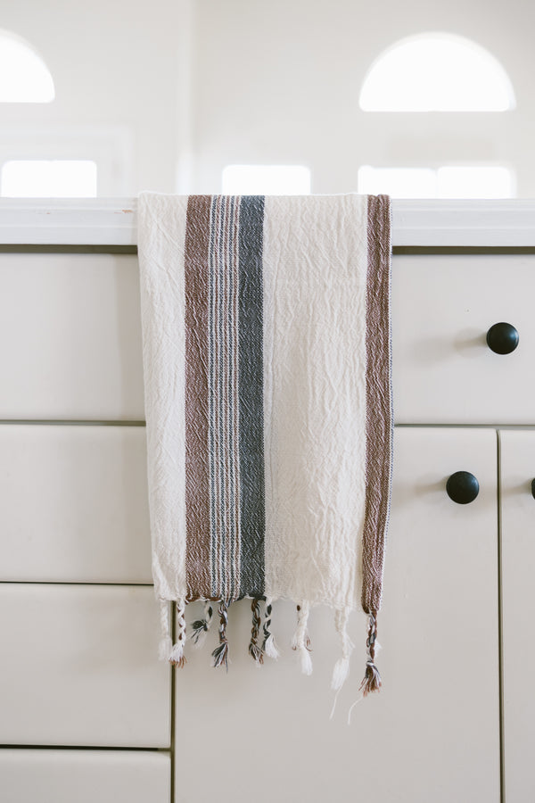 home and loft brown cream nomad hand towel