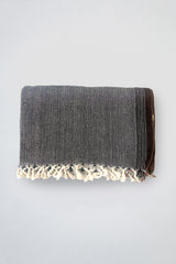 charcoal and brown new york cotton blanket throw from home and loft