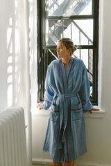 home and loft denim wash tribeca long bathrobe