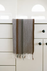 home and loft brown/grey hudson hand towel