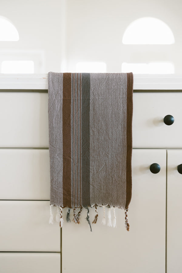 home and loft brown/grey nomad hand towel