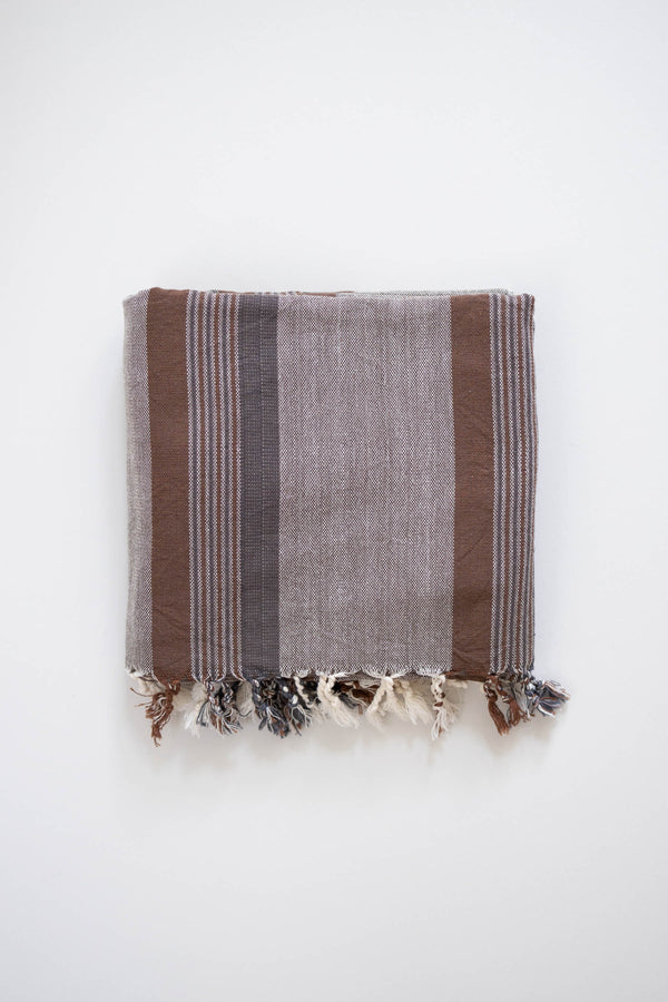 home and loft Brown Grey Nomad Towel 100% turkish cotton towel