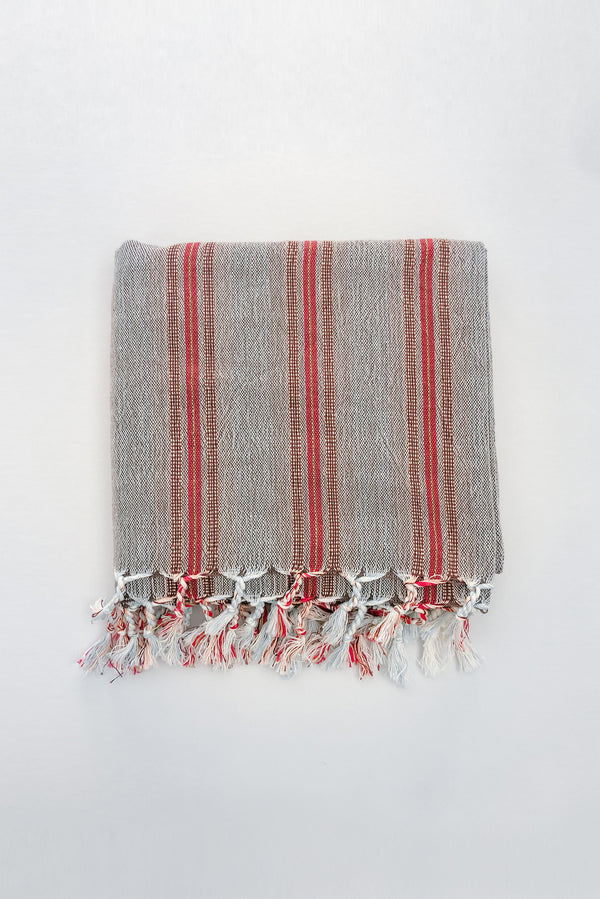 grey rust hudson 100% cotton turkish towel from home and loft