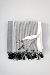 home and loft grey stripe tribeca towel