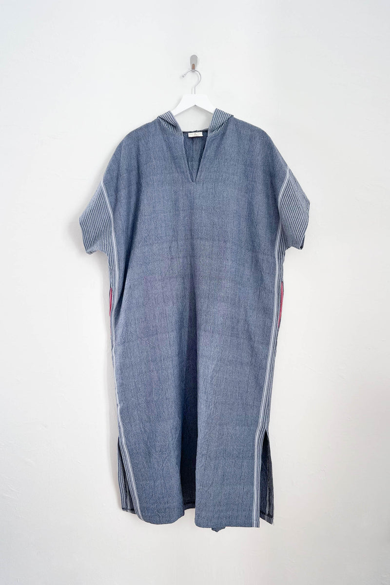 home and loft indigo tribeca hooded maxi kaftan womens dress