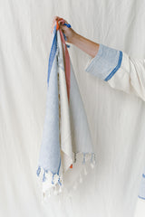 home and loft ivory blue tribeca hand towel