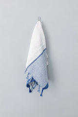 home and loft ivory blue tribeca hand towel
