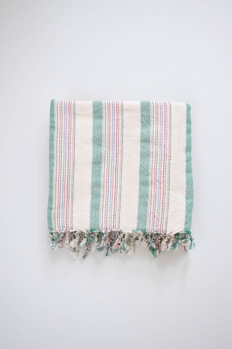 home and loft ivory green Montauk towel cotton turkish towel wrap