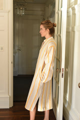 home and loft ivory yellow Montauk long sleeve kaftan cotton womens dress