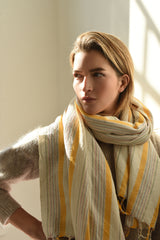 home and loft ivory yellow Montauk towel cotton turkish towel wrap