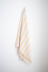 home and loft ivory yellow Montauk towel cotton turkish towel wrap