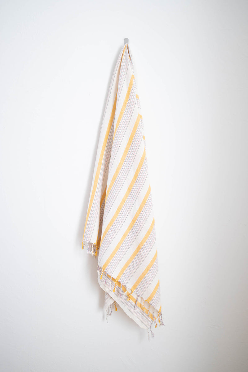 home and loft ivory yellow Montauk towel cotton turkish towel wrap