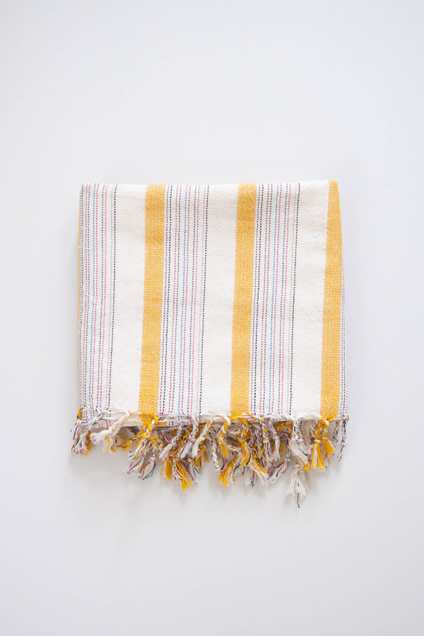 home and loft ivory yellow Montauk towel cotton turkish towel wrap