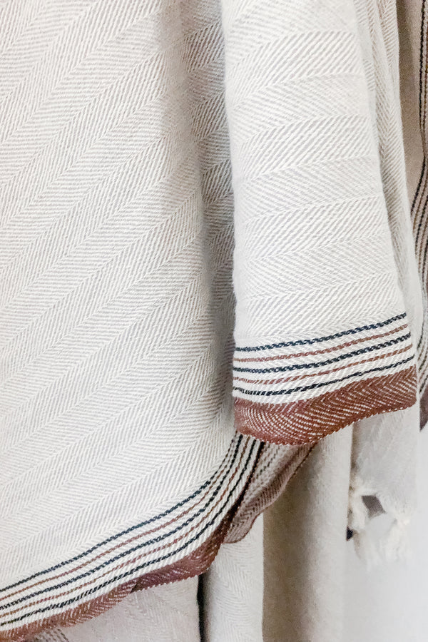 Light Grey and Brown New York Blanket