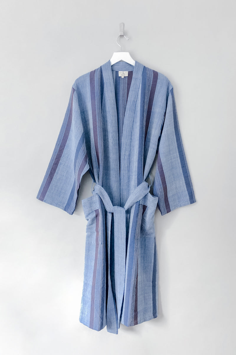 Blue Navy Nomad Long Bathrobe