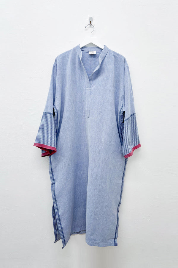 denim wash tribeca long sleeve maxi kaftan made in turkey home and loft