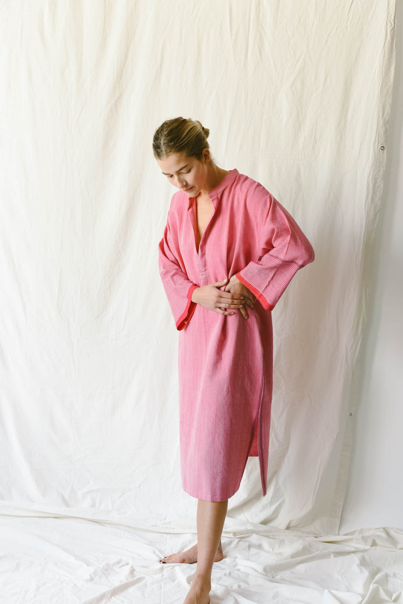 gypsy pink long sleeve maxi kaftan bu home and loft