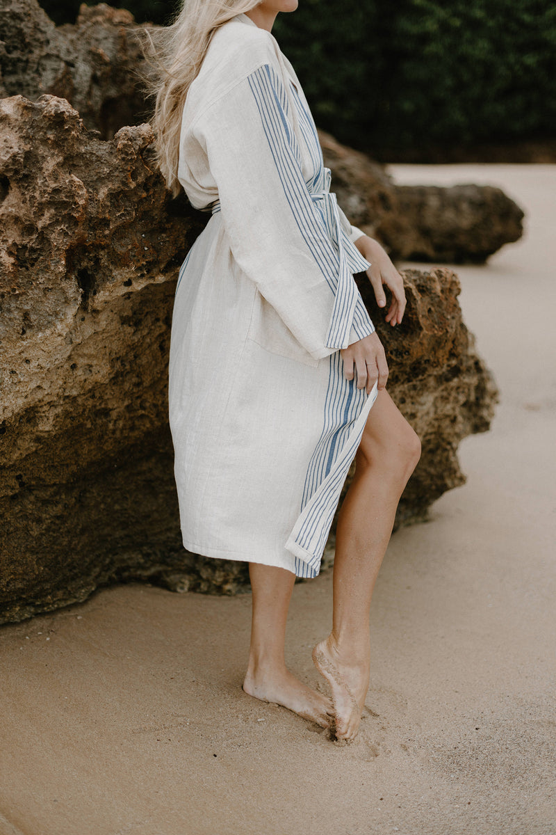 royal blue hudson long bathrobe