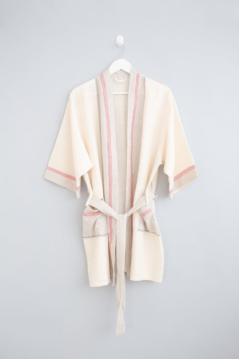 ivory cherry tribeca short bathrobe