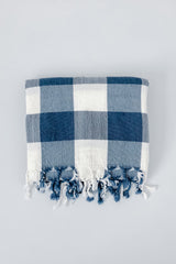 home and loft buffalo check cotton turkish towel 