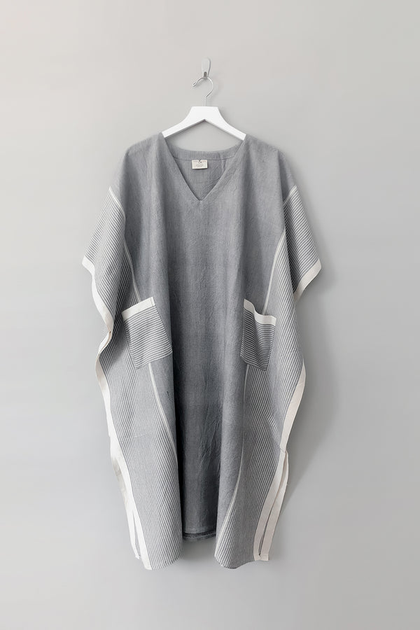 home and loft grey stripe tribeca v-neck kaftan